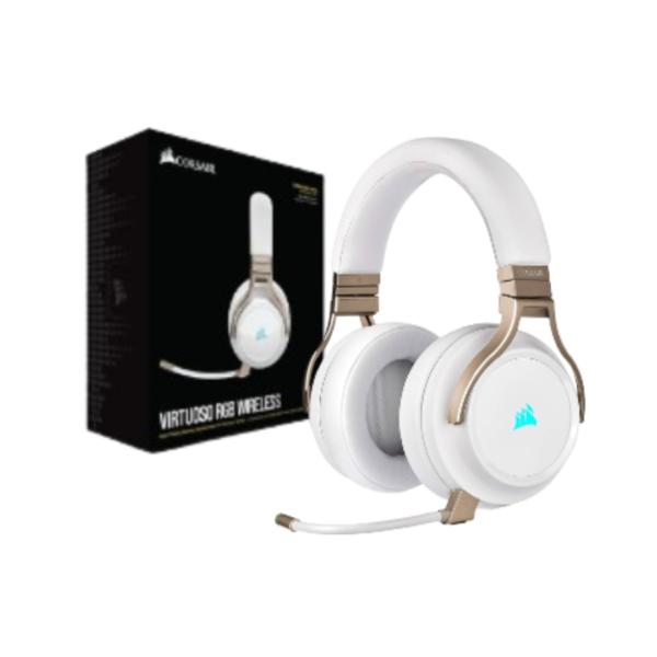 Audifono Gamer Corsair Pearl Wireless RGB Mic.
