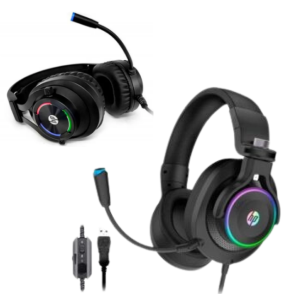 Audifono Gamer Hp H360GS Black Wired RGB Mic.