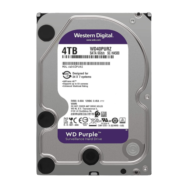 Disco Duro Western Digital 4TB 3,5 7200RPM Interno Vigilancia Purple