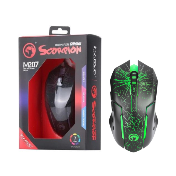 MOUSE MARVO M207 USB GAMING RETROILUMINADO