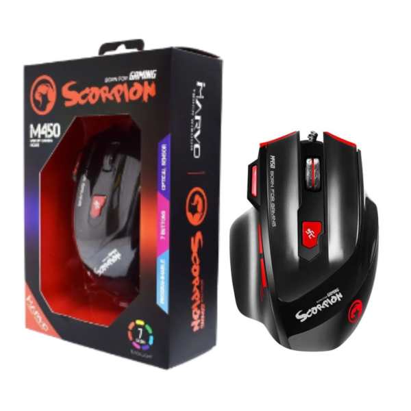 MOUSE MARVO M450 USB GAMING RETROILUMINADO BLACK
