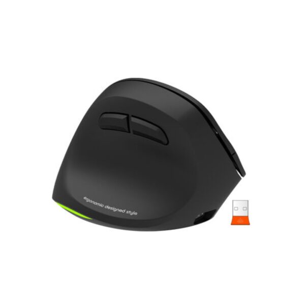 MOUSE MEETION MT-BTM010L VERTICAL ERGONOMICO WIRELESS ZURDOS - Imagen 2