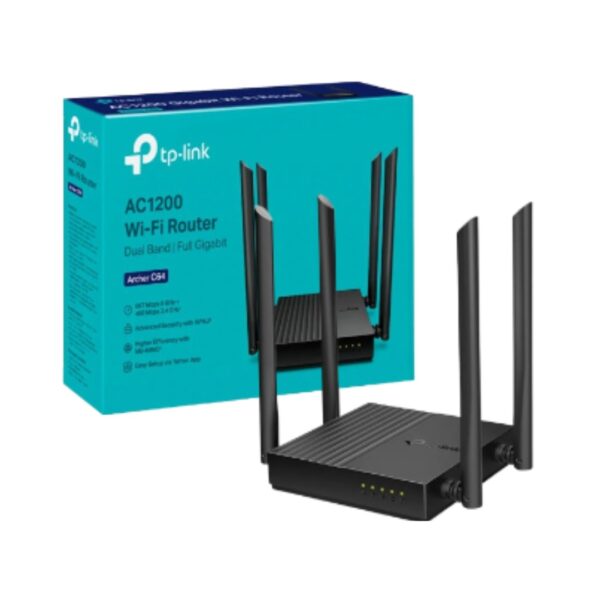 ROUTER TP-LINK ARCHER C64 AC1200 4 ANTENAS 4 PUERTOS 1264MBPS WIFI 5 WPS