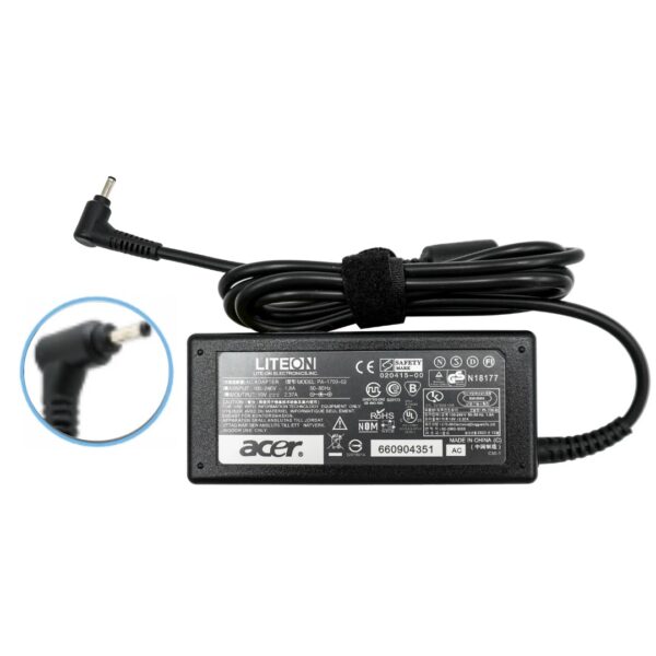 CARGADOR ACER 19V 2,37A PLUG NEGRO 3.0*1.1