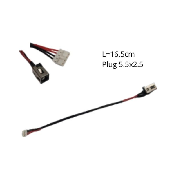 PIN DE CARGA TOSHIBA L55-B5276 L55T-B5271 L-16.5CM PLUG 5.5x2.5