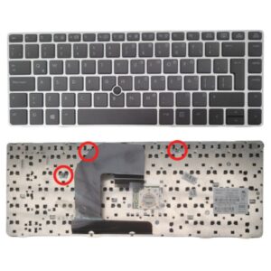 TECLADO LAPTOP HP 14 6470B 8410P 8460P CON FRAME + POINT STICK SILVER