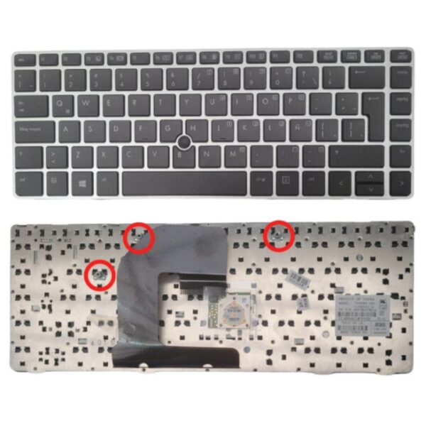 TECLADO LAPTOP HP 14 6470B 8410P 8460P CON FRAME + POINT STICK SILVER