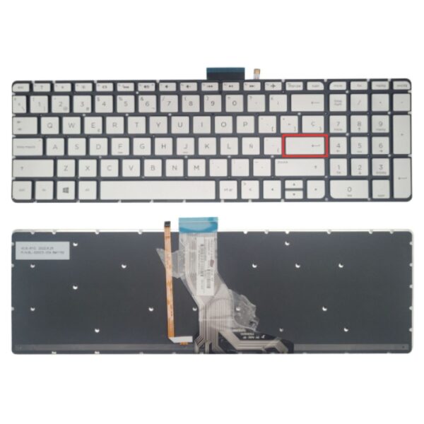 TECLADO LAPTOP HP 15-AB121DX 15-BS BACKLIGHT SMALL ENTER SIN FRAME