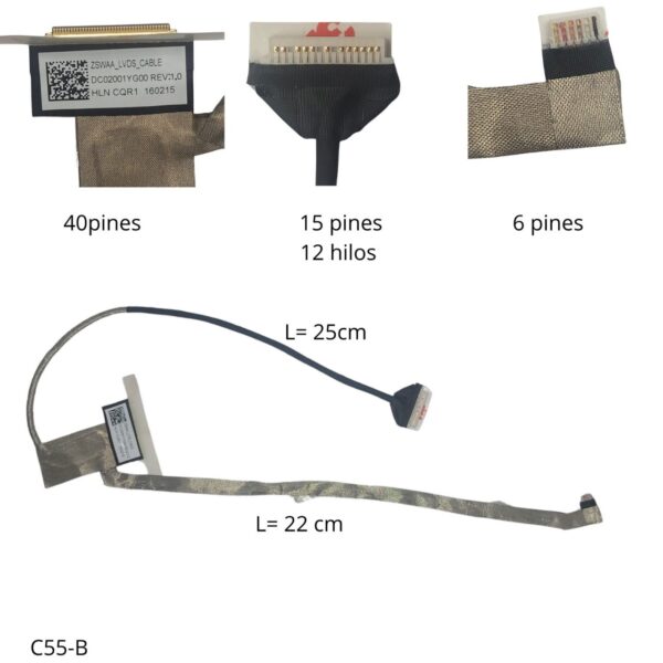 FLEX DE VIDEO TOSHIBA C55-B C55D C55T C55D-B C50D DC02001YG00