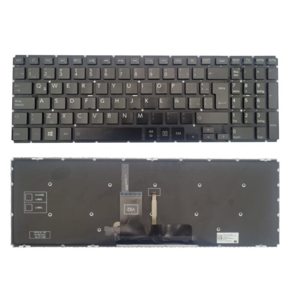 TECLADO LAPTOP TOSHIBA 15 P55W B51 12 RETROILUMINADO SIN FRAME