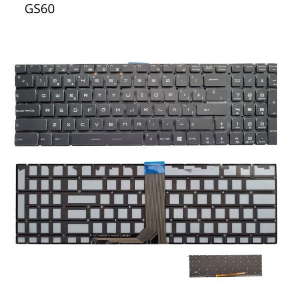 TECLADO LAPTOP MSI GS60 6QC GHOST G260 6QD RETROILUMINADO SIN FRAME