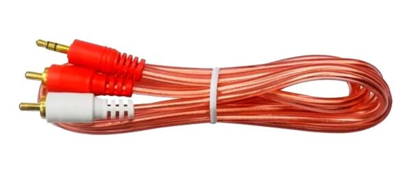 CABLE DIKMAN 3.5A A 2RCA TRANSPARENTE 5 METROS