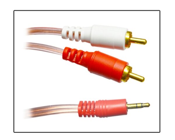 CABLE DISKMAN 3,5A A 2RCA TRANSPARENTE 7.5 METROS