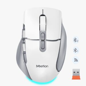MOUSE WIRELESS BTM001 GRIS-BLANCO MEETION