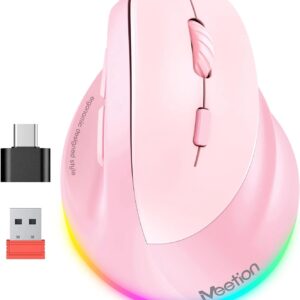 MOUSE WIRELESS ERGONOMICO MT-BTM010R ROSADO MEETION