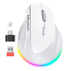 MOUSE WIRELESS ERGONOMICO MT-BTM010R BLANCO-GRIS MEETION