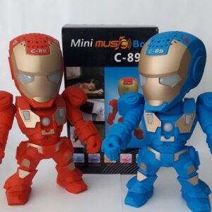 PARLANTE ROBOT IRON MAN: AZUL-ROJO-NEGRO BT/FLASH/MICRO SD/FM