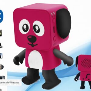 PARLANTE A BATERIA-USB BLUETOOTH DISEÑO: PERRO BAILARIN COLOR ROSA