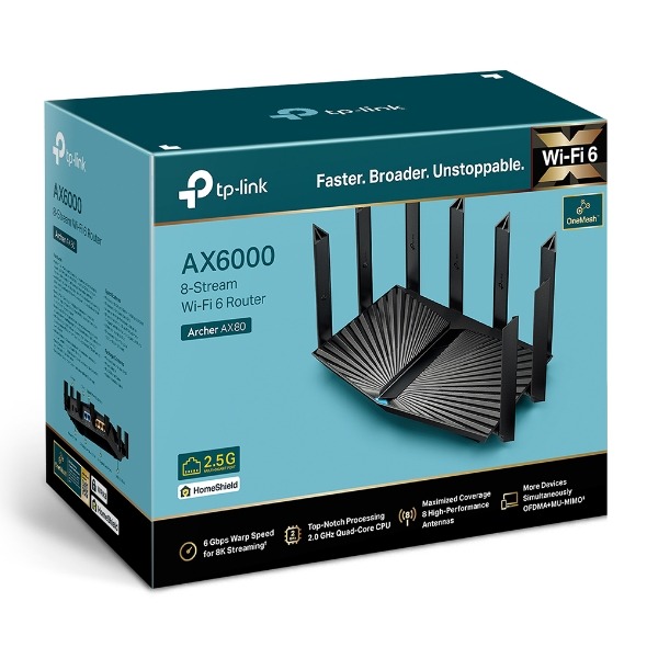 ROUTER TPLINK ARCHER AX80 WiFi 6 (AX6000)