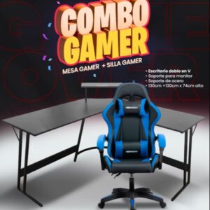 COMBO GAMER (MESA + SILLA /AZUL)