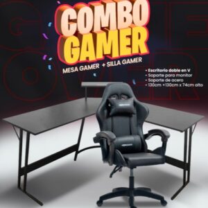 COMBO GAMER (MESA + SILLA /NEGRO)