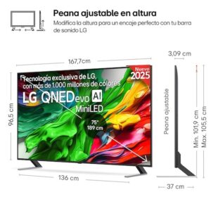 TV LG QNED85 EVO 75" 4K SMART miniLED AI 2HDMI ETHERNET BLUETOOTH