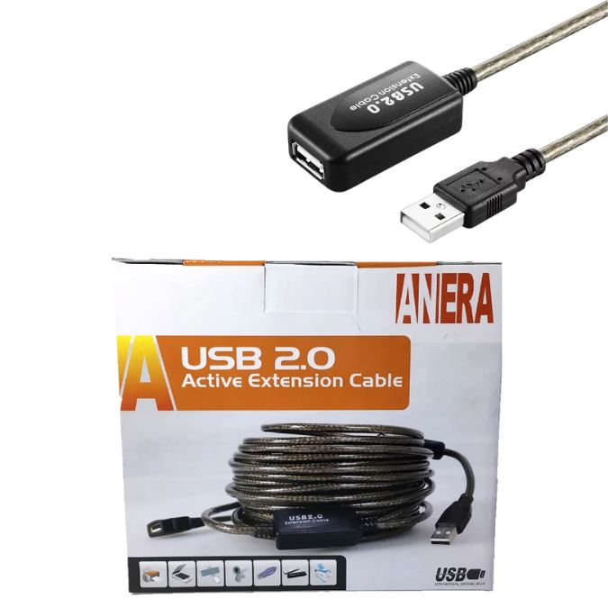 CABLE DE DATOS EXTENSION MACHO A HEMBRA 20 MTS AMPLIFICADA ANERA