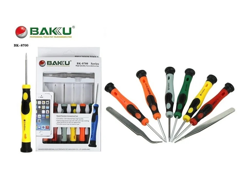 KIT DE DESTORNILLADORES DE PRECISIÓN BAKU BK-8700-A (8 PIEZAS)