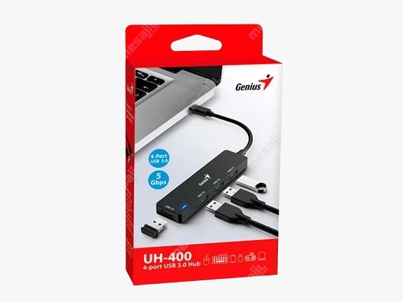 HUB GENIUS UH-400 USB TIPO-C A 4 PUERTOS USB-A 3.0
