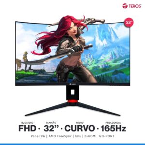 MONITOR GAMING TEROS TE-3215G (32 PULGADAS CURVO 165 HZ)