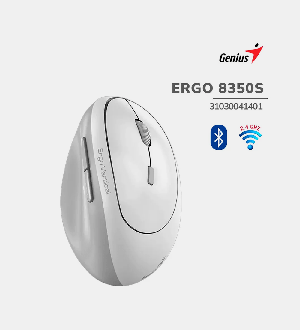MOUSE INALÁMBRICO VERTICAL GENIUS ERGO 8350S AI (GRIS)