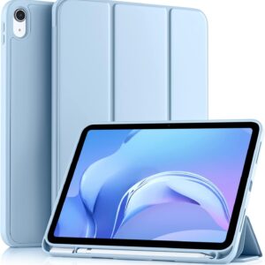 ESTUCHE AKKERDS PARA IPAD (11.ª Y 10.ª GEN) - SOPORTE PARA LÁPIZ Y TRASERA DE TPU SUAVE - AZUL CIELO