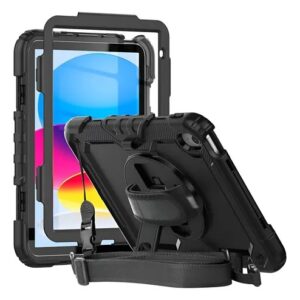 ESTUCHE OKP PARA IPAD (11.ª Y 10.ª GEN) - RÍGIDO RESISTENTE A PRUEBA DE GOLPES - NEGRO