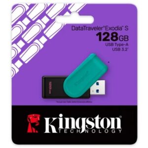 KINGSTON DATATRAVELER EXODIA S 128GB USB 3.2 - UNIDAD FLASH NEGRO-TURQUESA