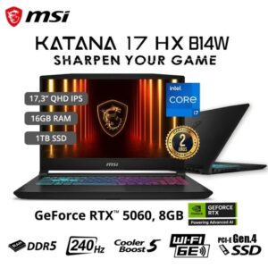 MSI KATANA 17 HX B14WFK BLACK - i7-14650HX - 16GB RAM DDR5 - RTX 5060 8GB