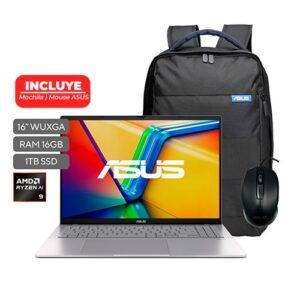 LAPTOP ASUS VIVOBOOK S16 | AMD RYZEN 9 8945HS (16 TOPS) | 16GB RAM | 1TB SSD | COOL SILVER