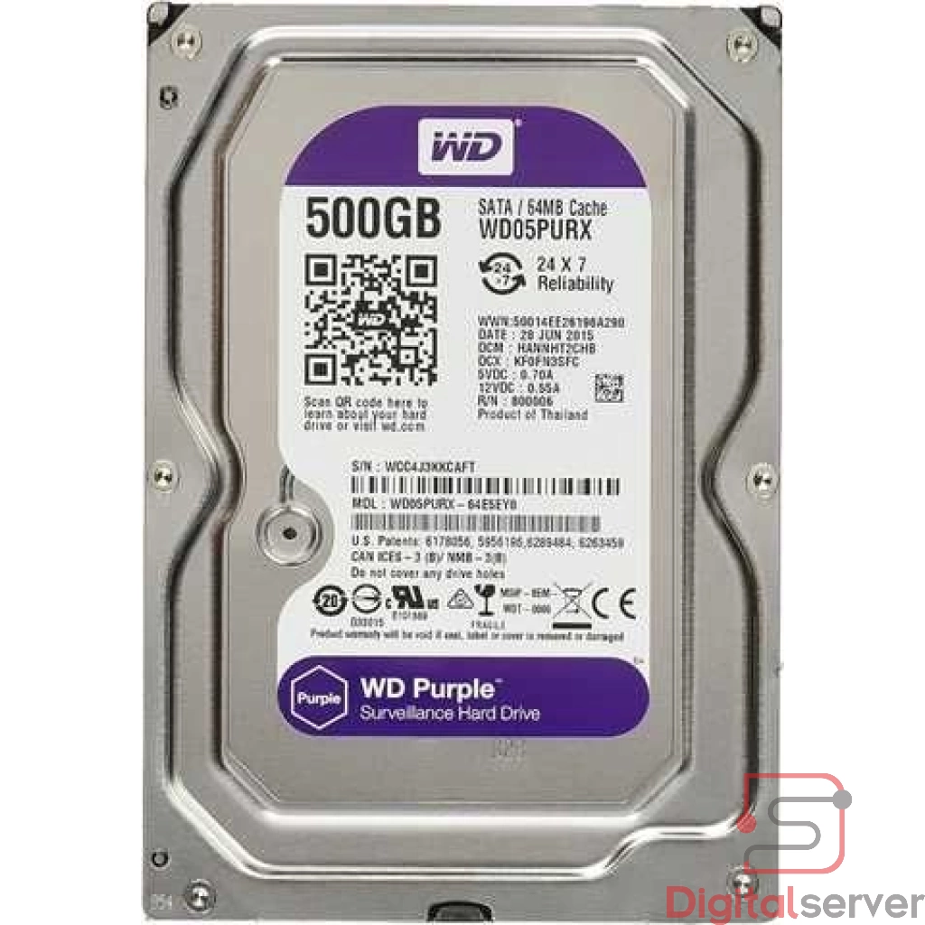 DISCO DURO WESTERN DIGITAL PURPLE 500GB 3.5 CCTV DVR