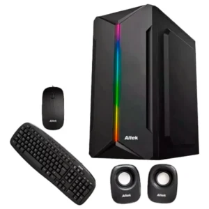 CASE COMBO ALTEK 4300 COMBO ATX 4-EN-1 (TECLADO/MOUSE/PARLANTE) FUENTE DE PODER NEGRO