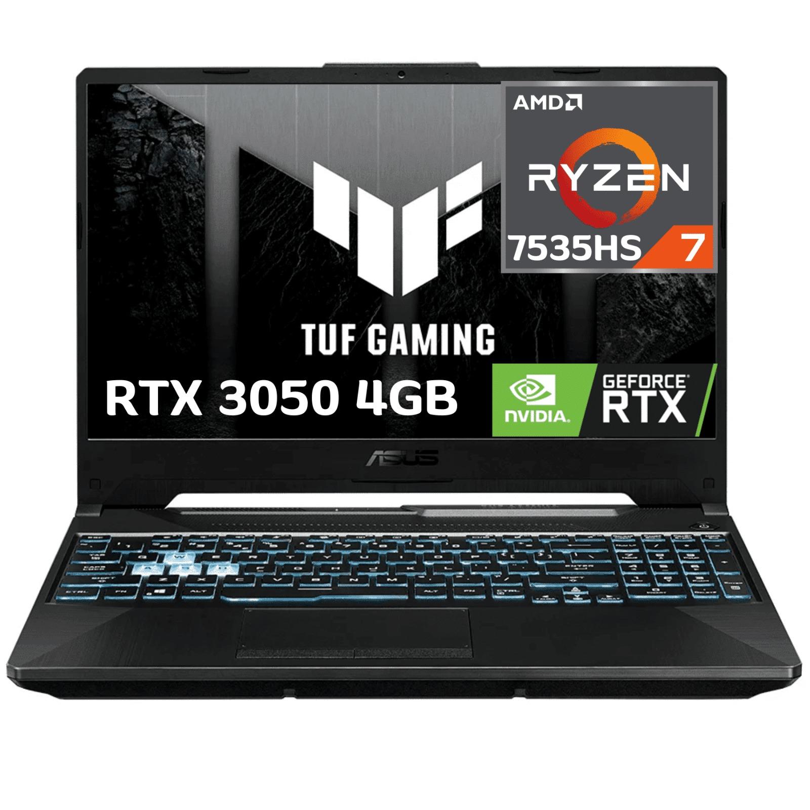 PORTÁTIL ASUS TUF GAMING A15 FA506NCG-HN204 RYZEN 7-7445HS 8GB RAM 512GB SSD RTX 3050 4GB BLACK
