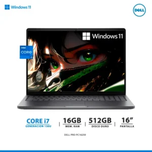 PORTÁTIL DELL PRO 16 PC16250 CORE i7-150U 16GB RAM 512GB SSD W11 PRO