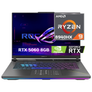 PORTÁTIL ASUS ROG STRIX G16 G614PM-RV039 RYZEN 9 8940HX 16GB RAM 1TB SSD RTX 5060 8GB 16.0 FHD VOLT GREEN NO OS