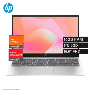 PORTÁTIL HP 15-FC0279LA AMD RYZEN 7-7730U 16GB RAM 1TB SSD 15.6" FHD WIN11 SILVER