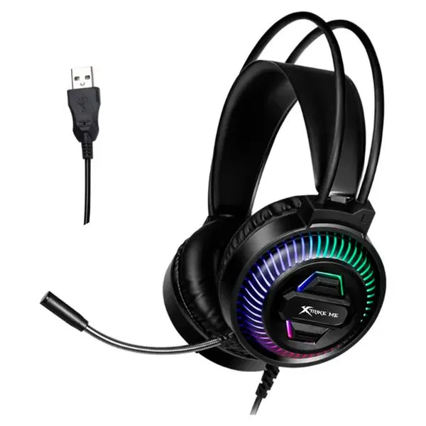 AUDÍFONOS CON MICRÓFONO GAMER XTRIKE ME GH-510 CON CONEXIÓN USB BLACK