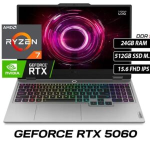 PORTÁTIL LENOVO LOQ 15AHP10 AMD RYZEN 7 16GB RAM 1TB SSD RTX 5060 8GB 15.6" FHD WIN 11 MOUSE