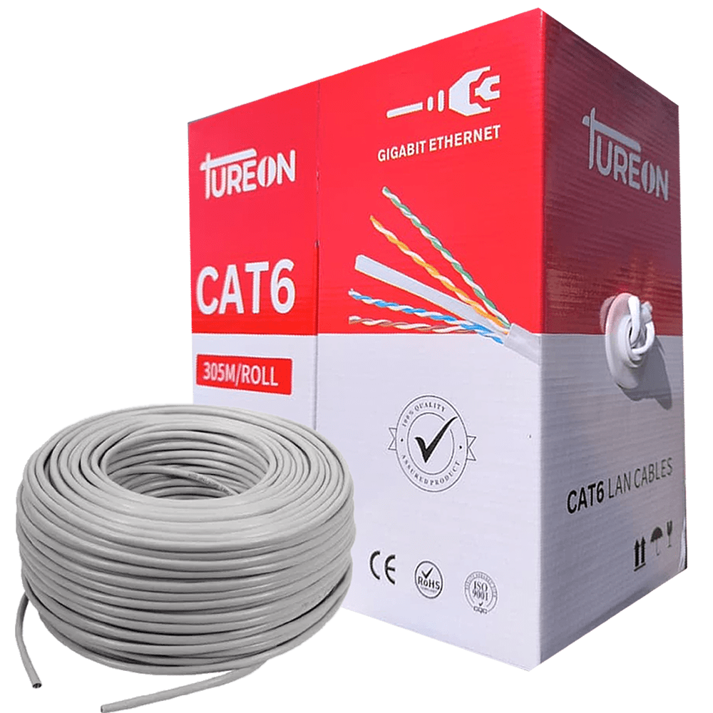 CABLE UTP TUREON CAT6 INTERIOR 305 METROS CCA 60/40 T-624-IW 10/100/1000 BLANCO
