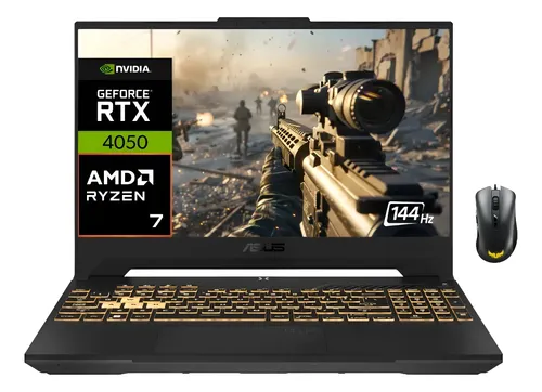 LAPTOP GAMER ASUS TUF GAMING A16 FA607NUQ-RL015 AMD RYZEN 7 170 16GB DDR5 512GB SSD NVIDIA GEFORCE RTX 4050 6GB 16" FHD WIN 11 GRAY + MOUSE