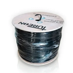 CABLE DE RED UTP TUREON CAT5E EXTERIOR 305 METROS CCA 60/40 25 AWG T-5E25-EB NEGRO