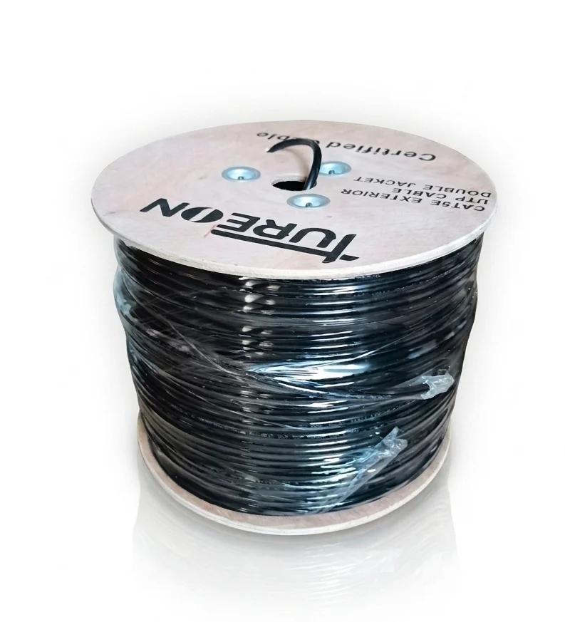 CABLE DE RED UTP TUREON CAT5E EXTERIOR 305 METROS CCA 60/40 25 AWG T-5E25-EB NEGRO