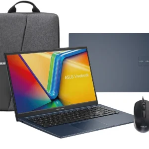 LAPTOP ASUS VIVOBOOK 15 X1504VA-BQ5694 INTEL CORE 3 100U 8GB 256GB SSD 15.6" FHD NO OS BLUE + MOUSE Y MOCHILA