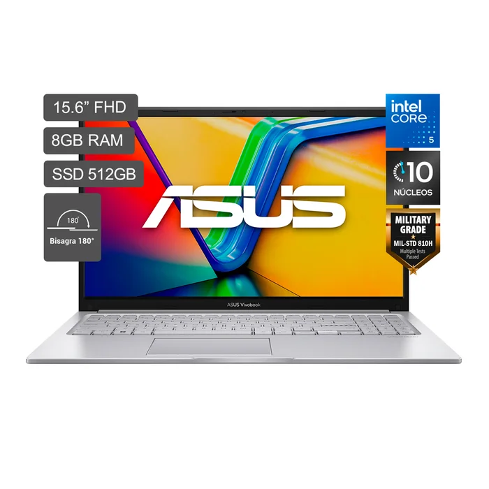 LAPTOP ASUS VIVOBOOK 15 X1504VA-E85791 INTEL CORE 5 120U 8GB 512GB SSD 15.6" FHD TOUCH WIN 11 BLUE + MOUSE Y MOCHILA